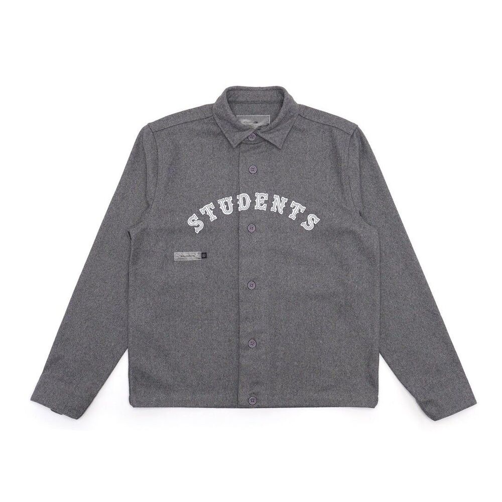 Students Golf Rex Wool Blend Lifestyle Shirt Jacket Heather Grey Mens Sz M Prep